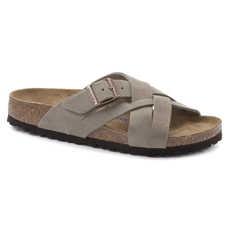Unisex Lugano Soft Footbed Suede Leather Taupe