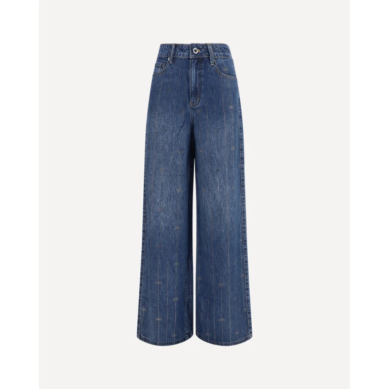 SELF-PORTRAIT Crystal-striped Jeans Female 25