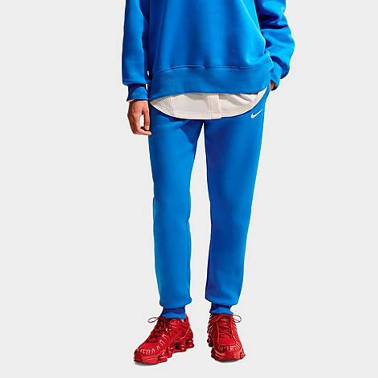 Nike Women's Sportswear Phoenix Fleece Mid-Rise Jogger Sweatpants in Light Photo Blue/Sail Size: XXS