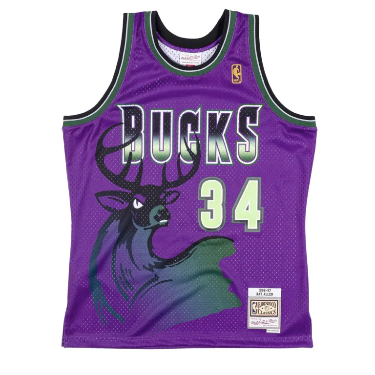 Men's NBA Reload Swingman Jersey Bucks 1996 Ray Allen