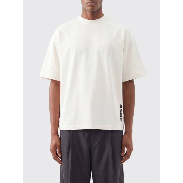 T-shirt en coton coupe décontractée avec logo contrastant