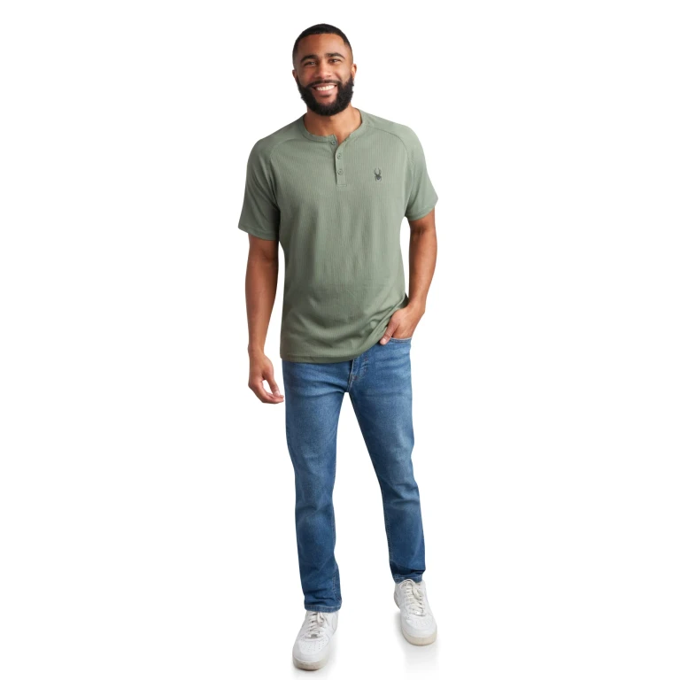 Men's Short Sleeve Henley - Spruce Green