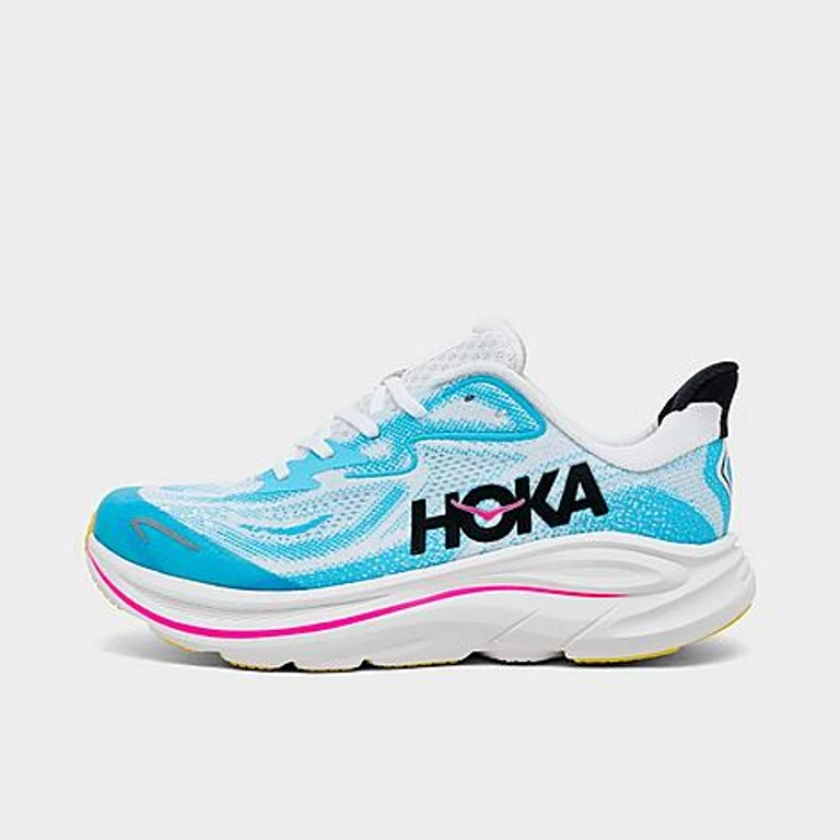 Big Kids Clifton 10 Running Shoes in Frost/Soaring Blue