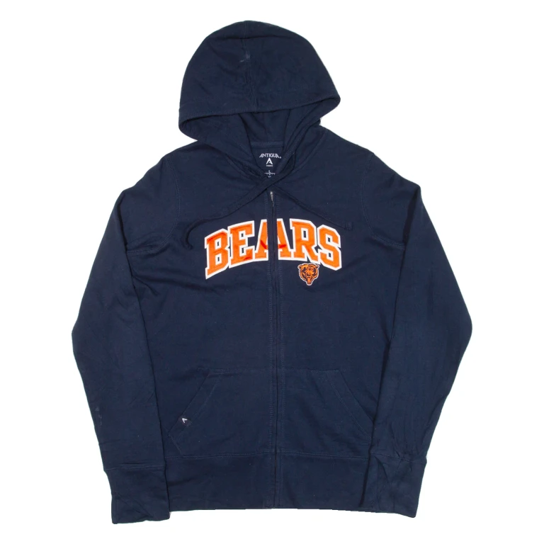 ANTIGUA Bears Womens Blue Hoodie Full Zip USA L