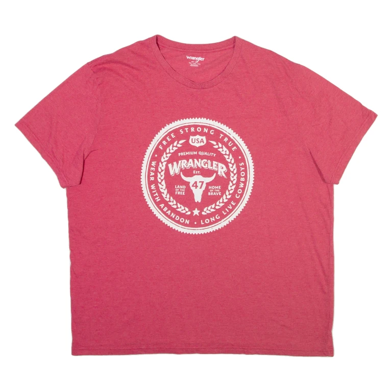 WRANGLER Mens T-Shirt Pink 2XL