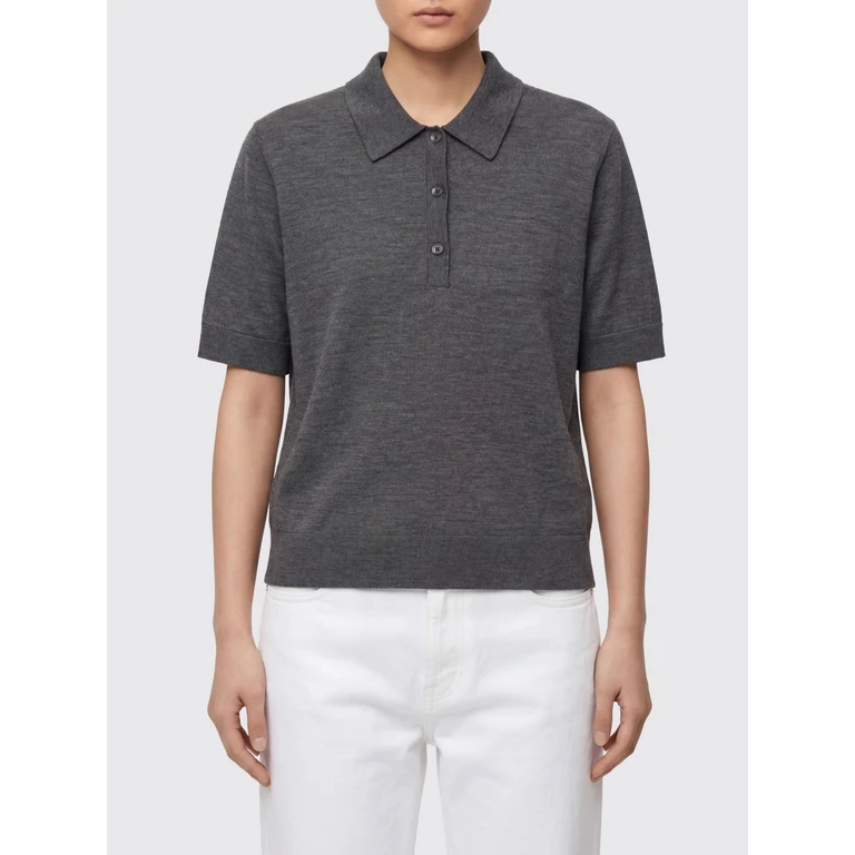 LOULOU DE SAISON Polo Shirt Woman color Charcoal (MIGOAM)