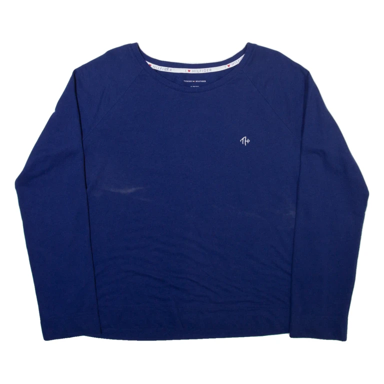 TOMMY HILFIGER Womens T-Shirt Blue Long Sleeve XL