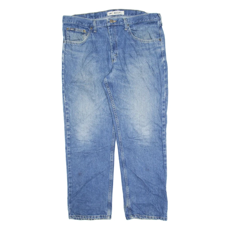LEE Mens Jeans Blue Regular Straight Stone Wash W38 L29