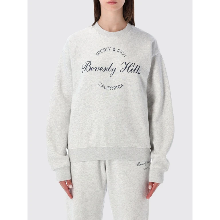 Crewneck Cotton Sweatshirt with Contrast Logo (ST09876257GY0319)