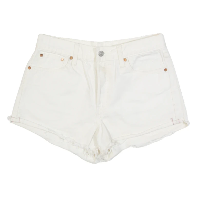 LEVI'S Womens Denim Shorts White M W29