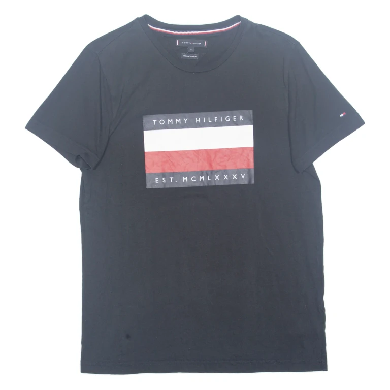 TOMMY HILFIGER Mens T-Shirt Black M (II1-281024-6000)