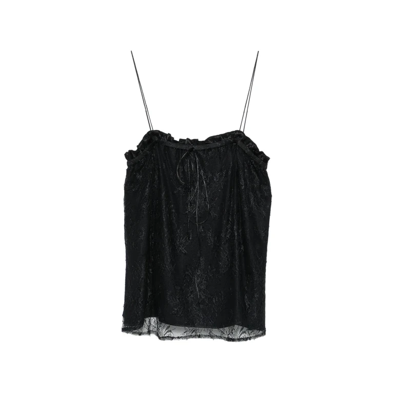 The Nina Studio Lace-detail Ruffled Top (N2741)