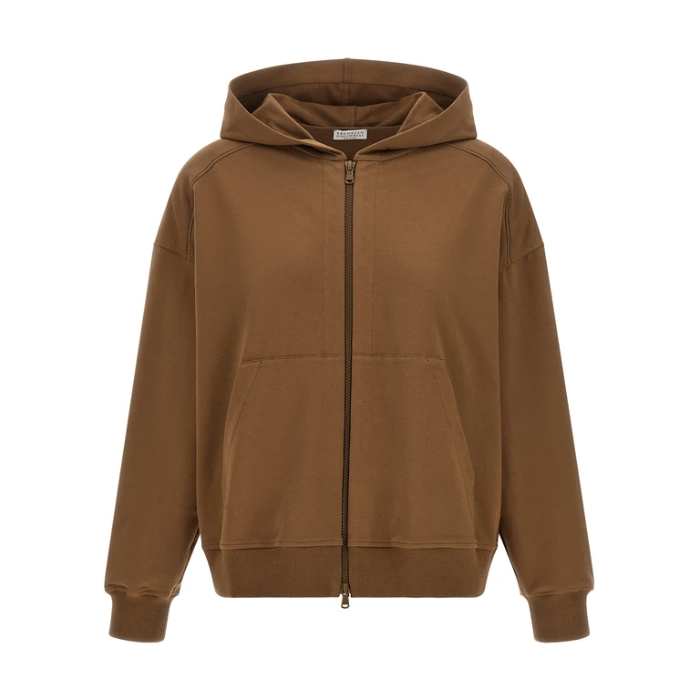 Brunello Cucinelli Brown Cotton Hoodie Clothing - Women