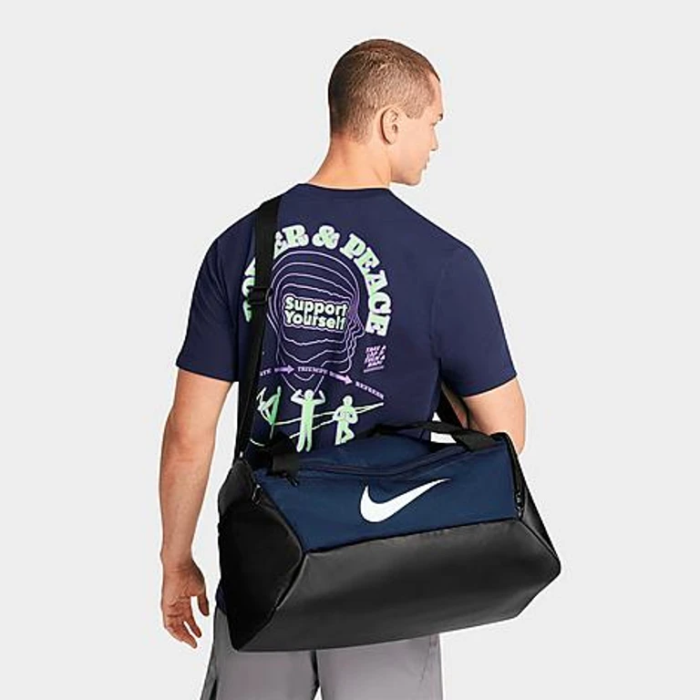 Nike Brasilia Training Duffel Bag (41L) in Midnight Navy/Black/White