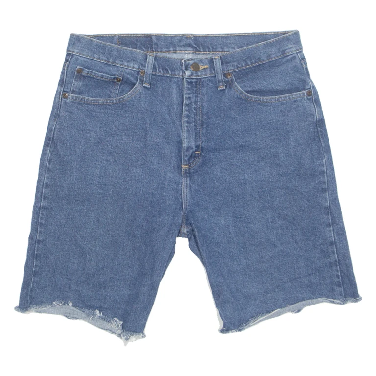 WRANGLER Cut Off Mens Denim Shorts Blue M W32
