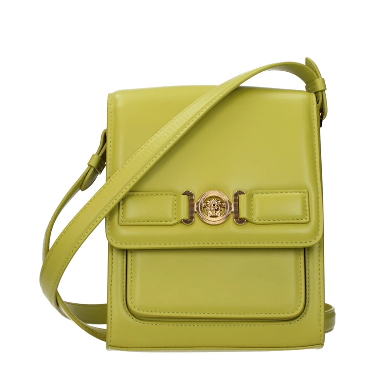 Versace Green Leather Crossbody Bag - Men