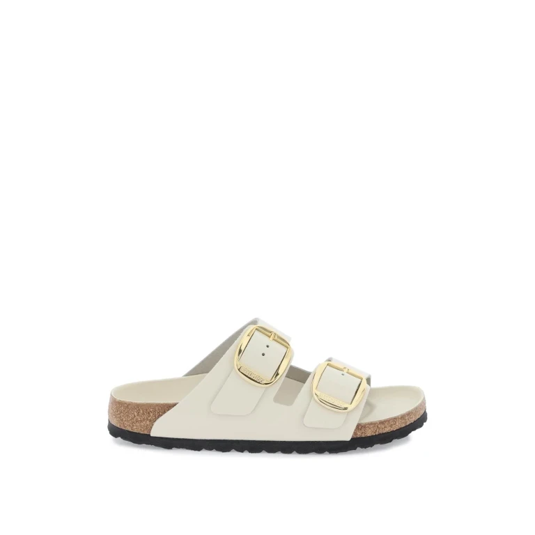Unisex Arizona Big Buckle Natural Leather Patent High Shine Ecru