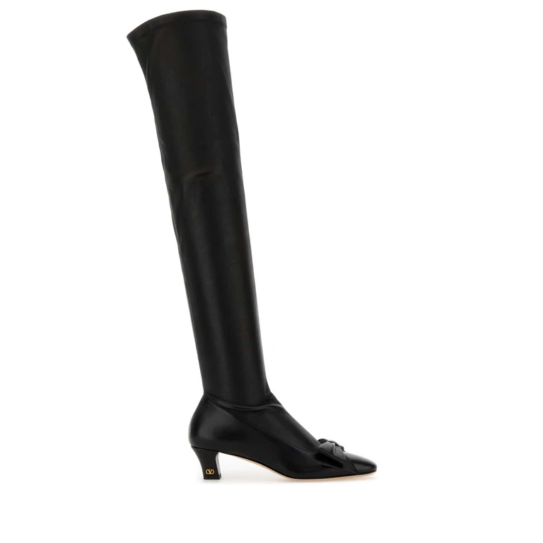 Valentino Garavani Black Leather Boots Nero Stivali - Women
