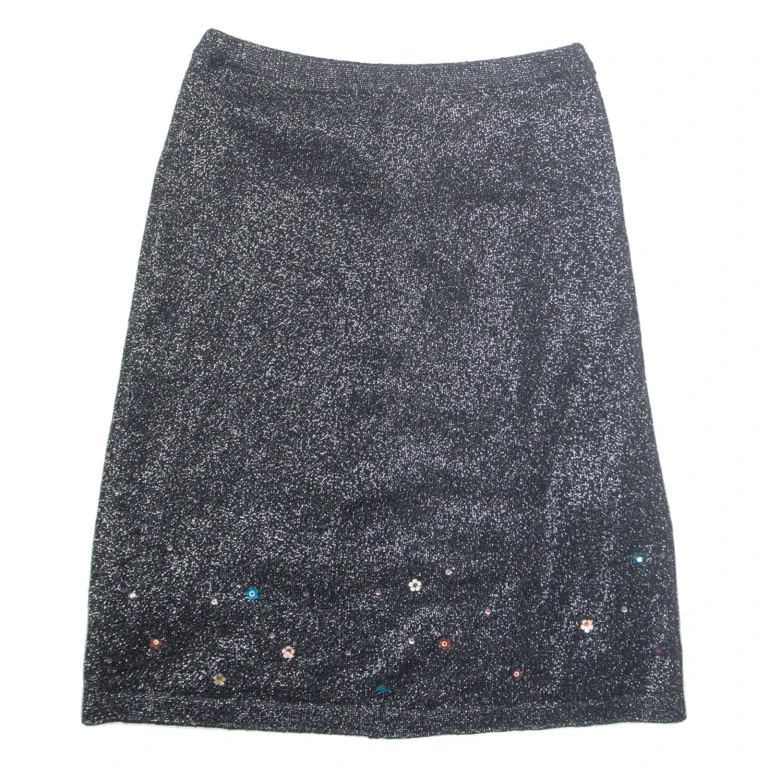 Womens Straight Skirt Silver Midi Floral M