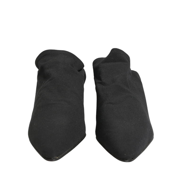 Dolce & Gabbana Black Suede Heel Mule Shoes - Women