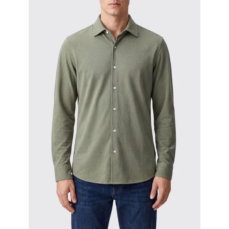 Slim Fit Casual Shirt in Cotton Jersey with French Collar (202AB0027010)