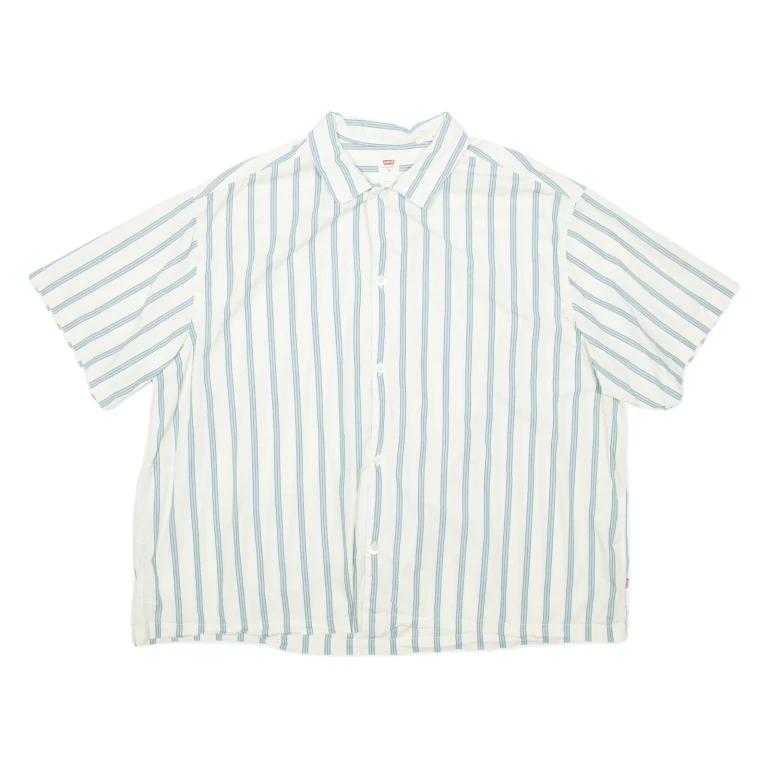 LEVI'S Mens Shirt White Striped XL