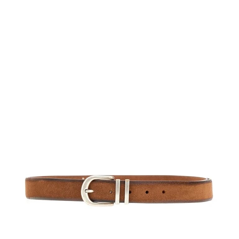 GIANNIFRANCO BELTS Vintage look suede leather belt Man 105