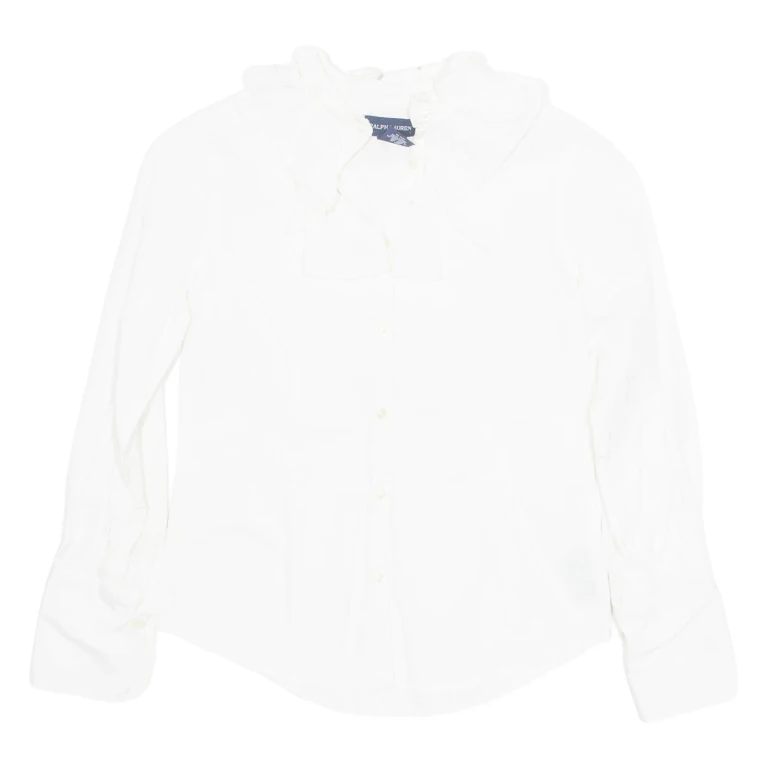 RALPH LAUREN Womens Shirt White Long Sleeve UK 8