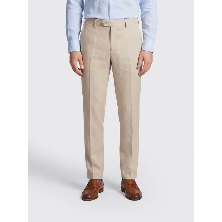 Slim Fit Tailored Trousers in Linen Blend with Slash Pockets (50563811075)