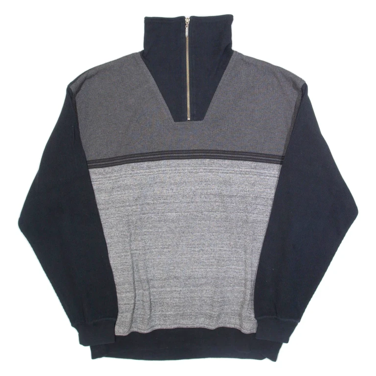 GIN TONIC SPORTSWEAR Mens Sweatshirt Black 1/4 Zip L