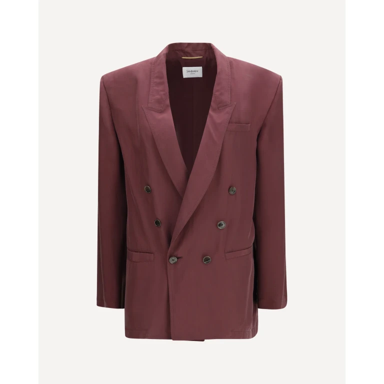 Blazer Saint Laurent croisé en soie fluide