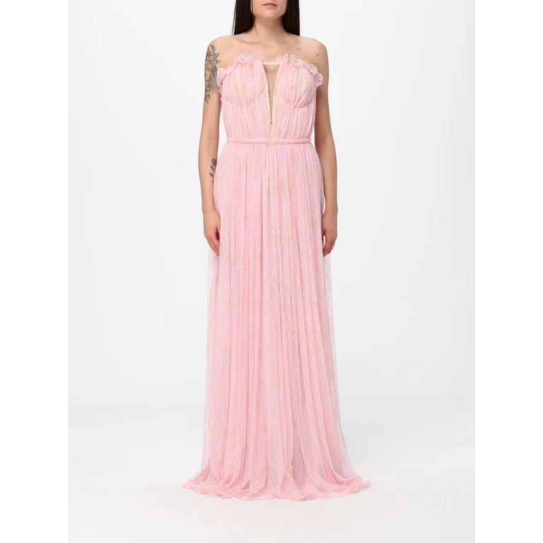 Off-the-Shoulder Pleated Lace Bustier Gown in a Long Silhouette (80AJO490495)