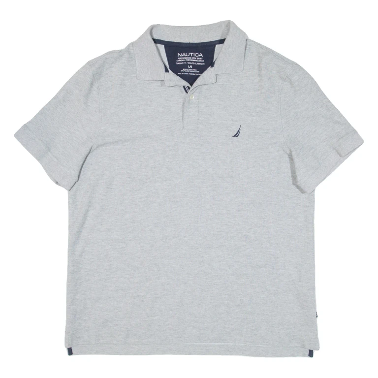 NAUTICA Mens Polo Shirt Grey L