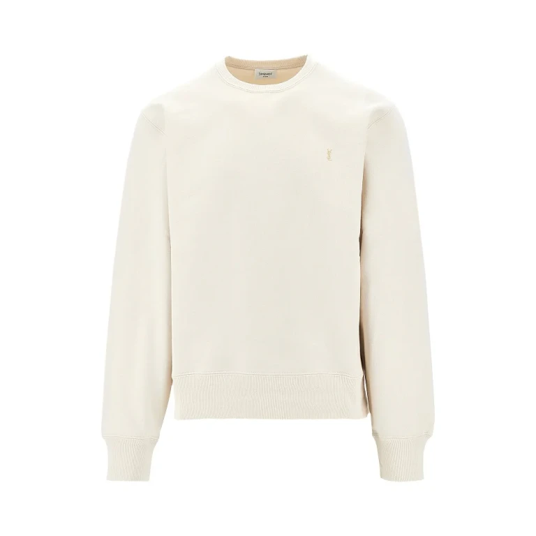 SAINT LAURENT Cassandre embroidery crewneck sweatshirt Man M