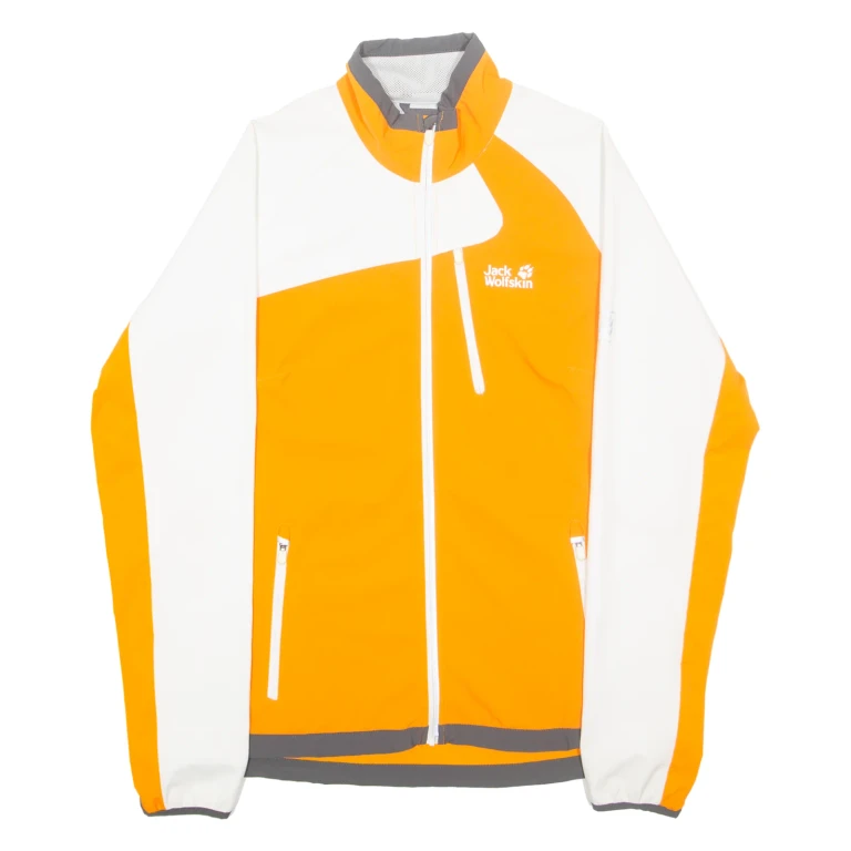 JACK WOLFSKIN Womens Shell Jacket Orange Colourblock UK 16