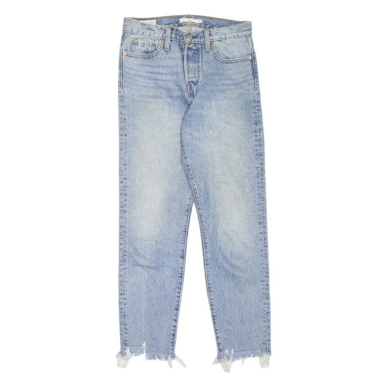 LEVI'S Wedgie BIG E Womens Jeans Blue Slim Tapered Stone Wash W26 L27