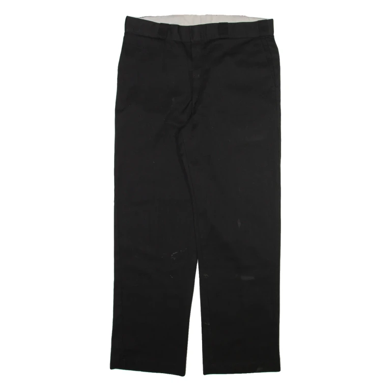 DICKIES Mens Trousers Black Regular Straight W36 L31