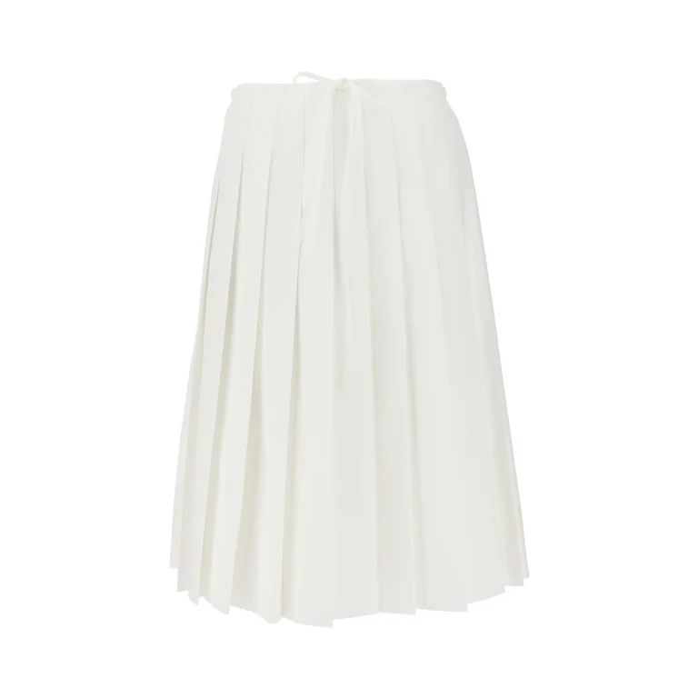 PRADA Pleated poplin midi skirt Woman 38