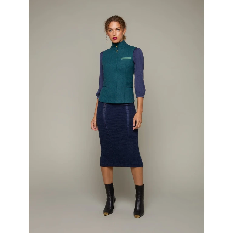 RIDER | Lambswool Tailored Waistcoat (W001_TEAL GREEN_XS)