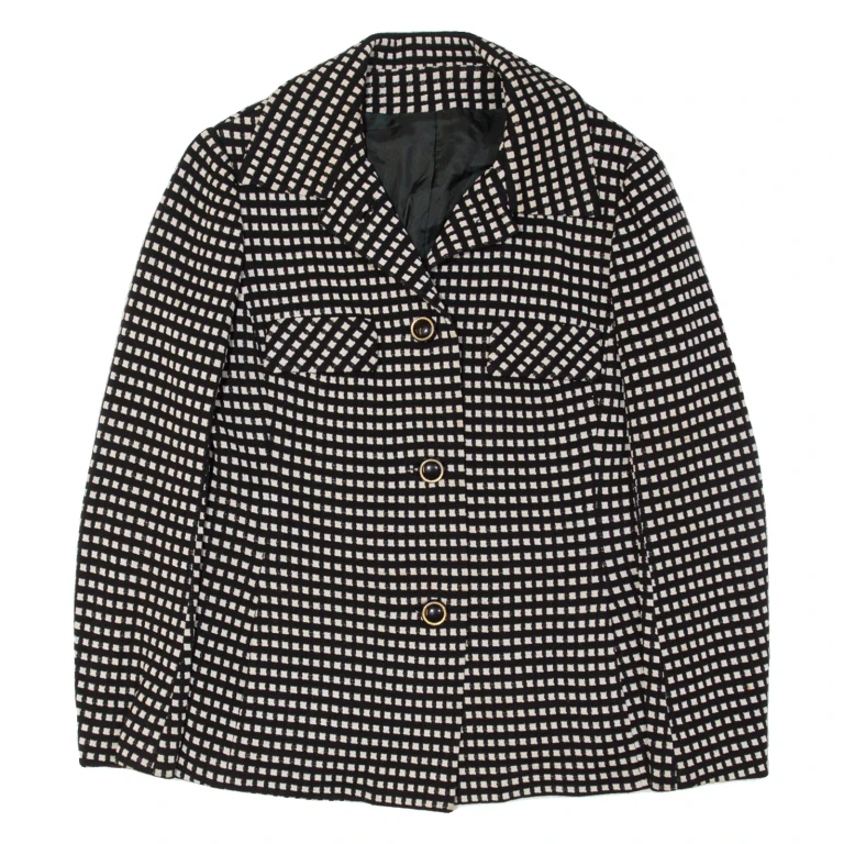 Womens Blazer Jacket Black Check M