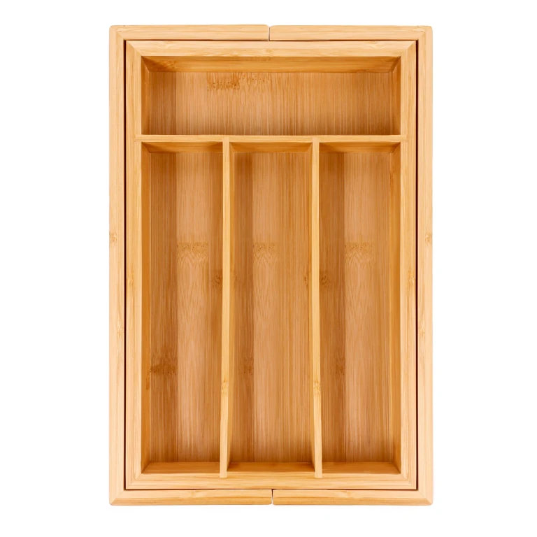 Bamboo 6-Slot Expanding Flatware Organizer