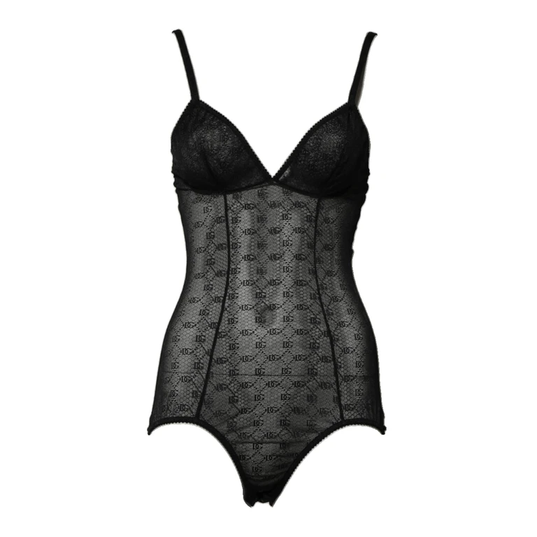 Black Nylon Stretch Bodysuit Lingerie Underwear 08+pa Clothing - Women