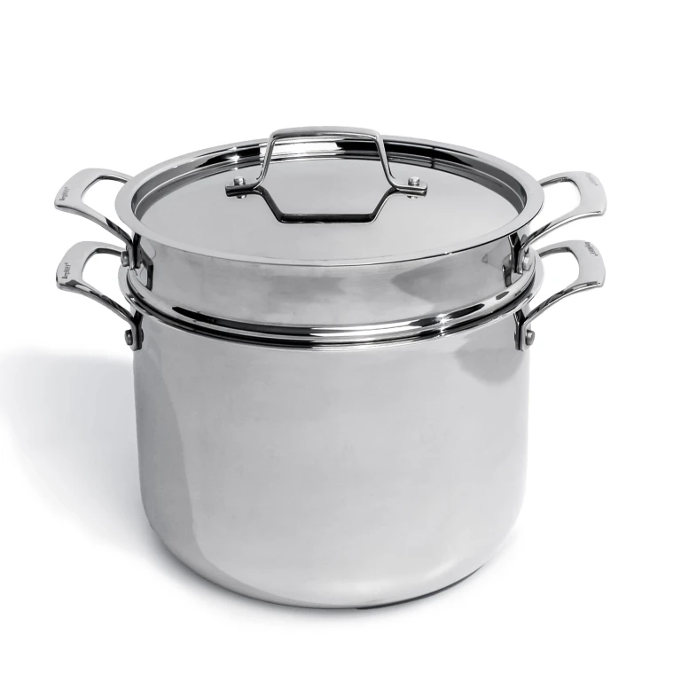 Professional 3Pc Tri-Ply 18/10 Stainless Steel Steamer Set, SS Lid
