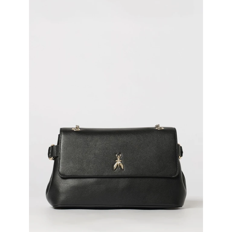 Flared Smooth Leather Shoulder Bag with Sliding Chain Handle (8B0306L162K103)