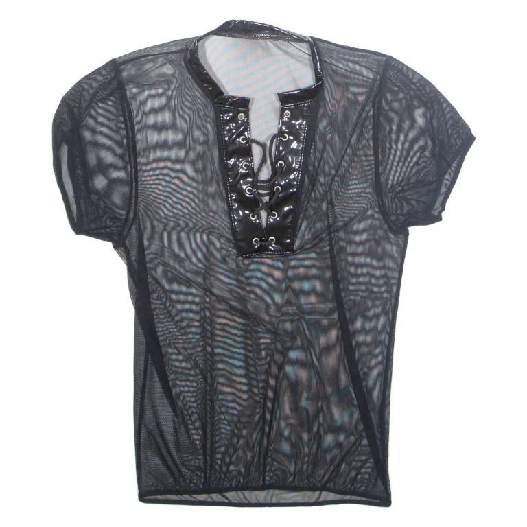 Sheer Womens Top Black M