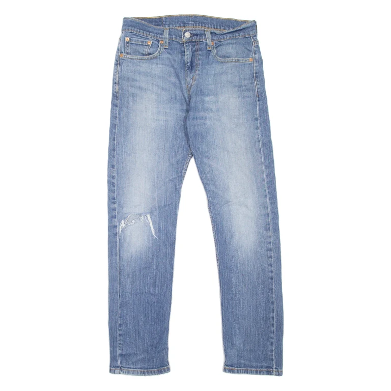 LEVI'S 502 Jeans Distressed Mens Blue Regular Tapered Stone Wash W30 L32