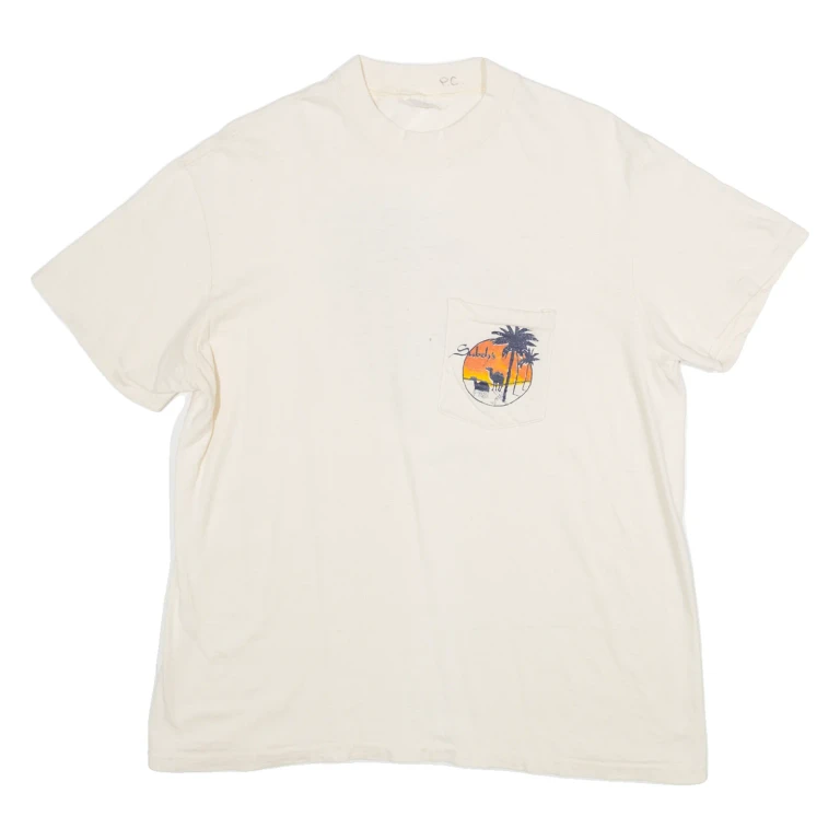 SUBEH'S Mens T-Shirt Cream M