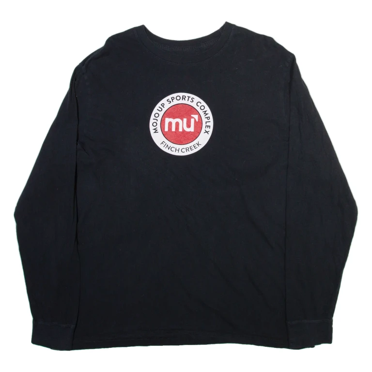 NIKE Mens T-Shirt Black Long Sleeve XL