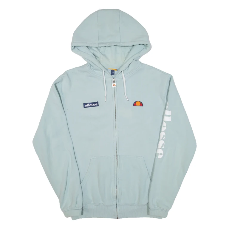 ELLESSE Womens Blue Hoodie Full Zip UK 10