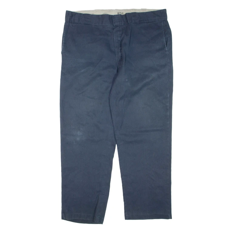 DICKIES Mens Trousers Blue Regular Straight W40 L30